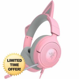 Razer Kraken Kitty V3 X - Wired Kitty Headset for Gaming - Iconic Kitty Ears - 270g Lightweight - HyperClear Cardioid Mic - TriForce 40 mm Drivers - 3
