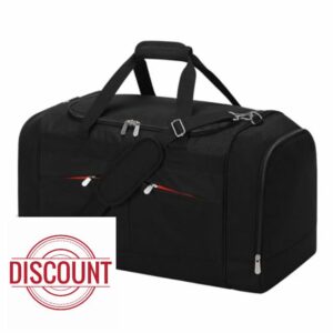 65L Large Gym Bag for Men - 24 inch Large Holdall Hard Bottom Duffle Bag with Shoes Compartment for Sport/Travel 60x33x35cm-Black