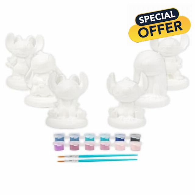 U.saf Disney Stitch Paint Your Own Characters Craft Kit 6 Models 12 Paints Creative Art Activity Kids Craft Se
