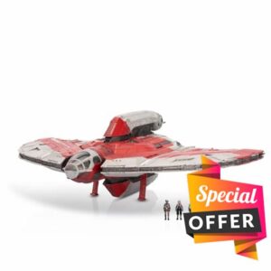 STAR WARS Micro Galaxy Squadron Ahsoka Tano's T-6 Jedi Shuttle - 13-Inch Vehicle with Rotating Wings and Three 1-Inch Micro Figure Accessories