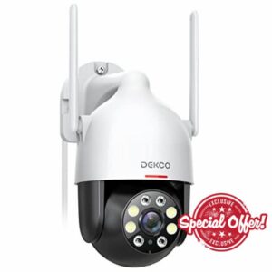 DEKCO 2K Security Camera Outdoor with Motion Tracking