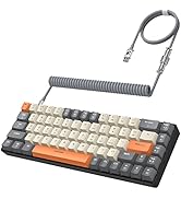 YINDIAO T8 60% RGB Gaming Keyboard and Mouse Combos+Coiled USB C Cable,Wired Mechanical Keyboard,...