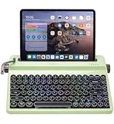 YUNZII QL75 Wireless Typewriter Keyboard Hot Swappable Retro Mechanical Keyboard, Punk Round Keyc...