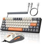 K68 60% Wireless Mechanical Gaming Keyboard,Bluetooth 5.0/2.4Ghz Compact 68 Keys Mini Keyboard wi...
