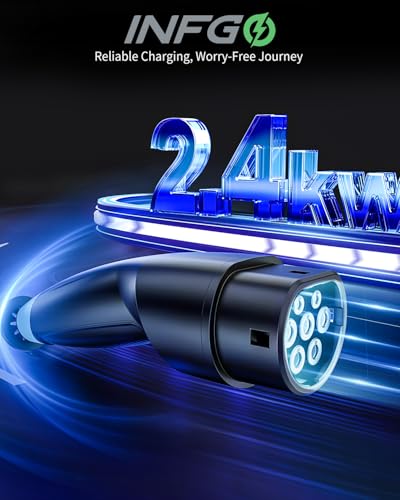 49.21Ft/15M 2.4kW EV Charger Cable Type 2 to 3 Pin Plug (6/8/10A) Type 2 Charging Cable with adjusted timer 0.5–12 hours for EVs & PHEVs