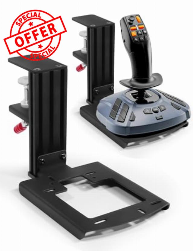 Metal Desk Mount for Flight Sim Stick Compatible with Thrustmaster Sol-R2