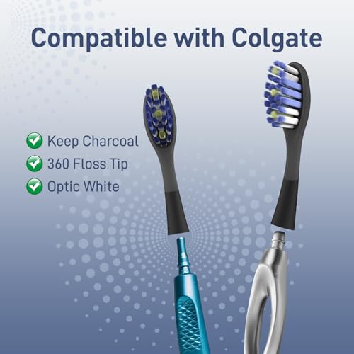 Brush Heads Compatible with Colgate Keep/Optic White Soft Manual Toothbrush for Adults
