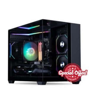 CCL HORIZON Gaming PC Tower - AMD Ryzen 5 8400F - RTX 5060 Ti 8GB GDDR7-32GB DDR5 RAM - 2TB NVMe SSD - 650W PSU - Eclipse Panoramic ARGB Case - WiFi - VR Ready - Windows 11 - Black