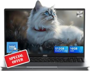 AOC 2025 TX15 FHD Laptop 15.6-inch 13th N150 Quad-Core Processor (Up to 3.6GHz | Outperforms N97/N95)