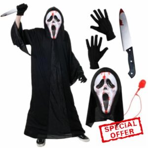Deluxe Screamer Costume Set – Blood Pump Ghost Face Mask