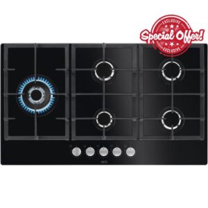 AEG HKB95820NB 86cm Gas Hob - Black