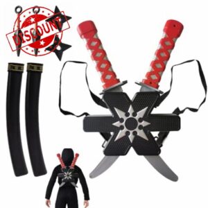 Ninja Double Sword Backpack Set - Boy's Ninja Toy Weapon