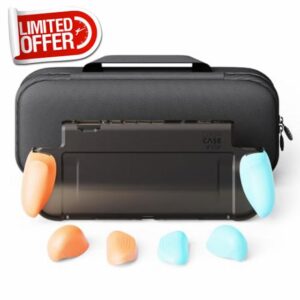 by Skull & Co. GripCase Bundle for Nintendo Switch 2: Dockable Soft Protective Case with Replaceable Grips [to fit all hands sizes]