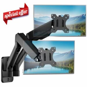 monTEK Dual Monitor Wall Mount for 17–32 Inch Flat & Curved Screens