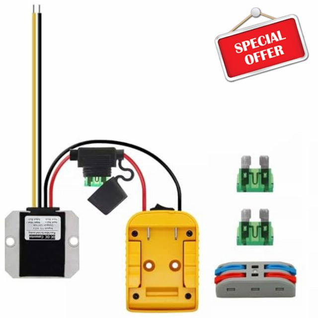 20V to 12V Step Down Converter for DeWalt 20V Battery Adapter DC Voltage Regulato