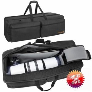30" /76CM Padded Telescope Carrying Case – Telescope Travel Case Durable Storage Bag with Adjustable Dividers & Pockets for Telescopes