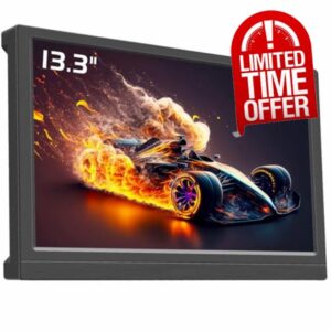 Portable Monitor with HDMI VGA Port 13.3 inch PC 16:9 Display HD 1366x768 Small External Monitor for Computer Laptop PS4 Raspberry Pi Home Kitchen CCTV Windows OS