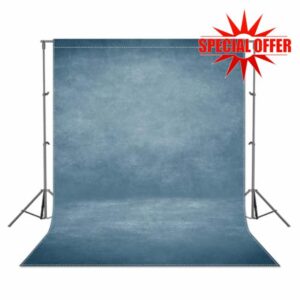 Luminora 5x7ft Fabric Blue Abstract Thick Photography Backdrop For Portrait Photo Background Vintage Texture Adult Kids Headshot Photoshoot Studio Props Roller Pocket On Top (No Bracket No Clips)