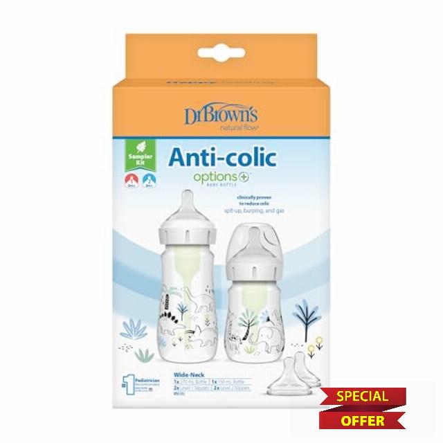 Dr. Brown’s Anti-Colic Options+ Wide-Neck Baby Bottle Sampler Ki