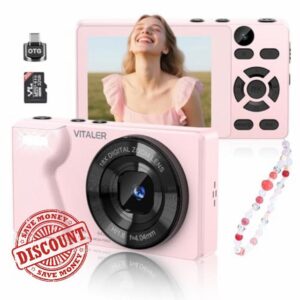 Digital Camera 4K 64MP Compact Camera with Dual Lens