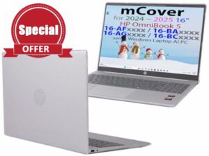 mCover Case ONLY Compatible for 16” 2024+ HP OmniBook 5 16-AF / 16-AG / 16-BAxxxx / 16-BCxxxx and Pavilion 16-AF / 16-AG0000 Series Windows AI Notebook PC (NOT Fitting Other HP Models)- Clea