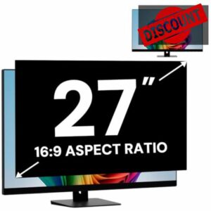 27 Inch Computer Monitor Privacy Screen Filter for 16:9 Aspect Ratio Monitor