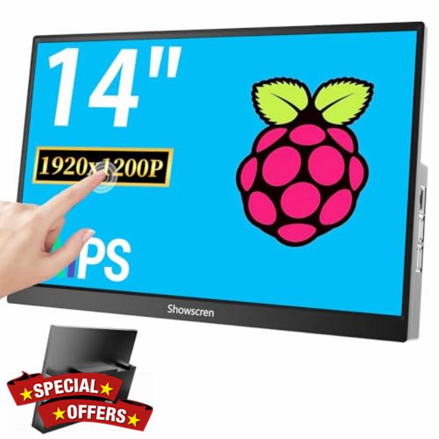 Update 14inch Monitor for Raspberry Pi 5/4B/3B+/3B Screen IPS Display FHD 1920X1200