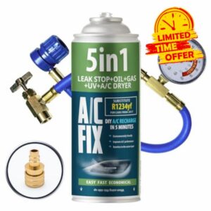 AC FIX 5-in-1 – R1234yf + Hose + Adapter Refrigerant for Car Air Conditioning with Oil