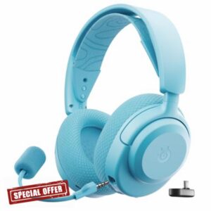 SteelSeries Arctis Nova 3P Wireless PlayStation Gaming Headset - Mobile App Control - 40 HR Battery - Neodymium Magnetic Drivers - 2.4GHz/Bluetooth - Detachable Mic - PS5