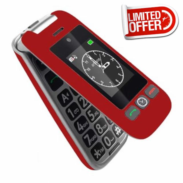 artfone G6 Pro 4G Unlocked Basic Mobile Phone for Seniors丨SOS Button丨Flip Phone丨SIM Free Big Button Senior Mobile Phone丨Dual Display丨 Speed Dial丨USB-C丨Charging Dock丨FM Radio丨Torch丨1300mAh Battery-Red