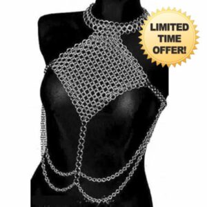 Medieval Armour Silver Chainmail Halter Top
