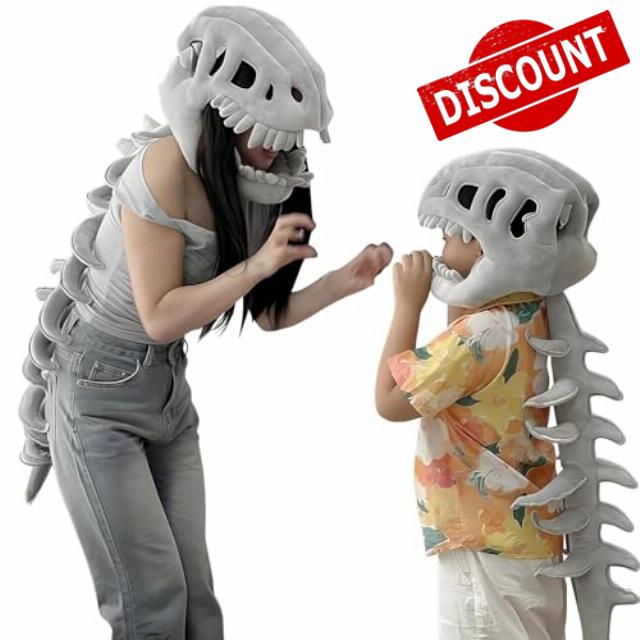 HKFGHMG Dinosaur Skeleton Plush Costumes Realistic Dinosaur Skeleton Costume Halloween Themed Dinosaur Skull Cosplay Props Soft Plush Costumes Set Outfit Cosplay Essentials UK
