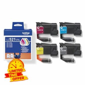 Brother LC-521BK/LC-521C/LC-521M/LC-521Y Inkjet Cartridges