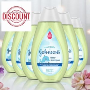 Johnson’s Essentials Baby Shampoo 6 x 500ml – Gentle Cleansing for Delicate Hair (Total 3000ml)