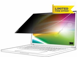 3M Bright Screen Privacy Filter for 13.3in Full Screen Laptop