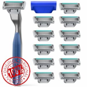 Harry's Plus Razors for Men - Value Pack (Tide) - 1 Handle with 13 Razor Refills and Travel Blade Cove