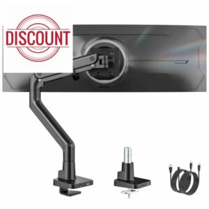 monTEK Single Monitor Arm with USB A/C for 17-57" Ultrawide Curved Screen