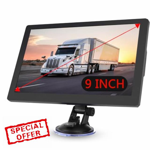9 Inch Sat Nav for Car Truck HGV – GPS Navigation with 2025 UK & Europe Maps