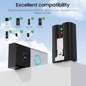 Spotlight Camera andStick Up Cam Ring Camera Batteries2Pack 6040mAh 3.65V LED DigitalDisplay Charging Statio