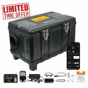 Sunster 12/24V&110-240V Portable Diesel Heater，8KW Toolbox Night Parking Heater with APP Control