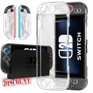 ivoler Case Compatible with Nintendo Switch 2 Dockable Clear TPU Protective Case Cover Compatible with Nintendo Switch 2 Grip - Strong and Durable