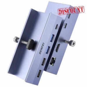 BENFEI 8-in-1 USB C Hub with Secure Clamp – Features 4K@60Hz HDMI