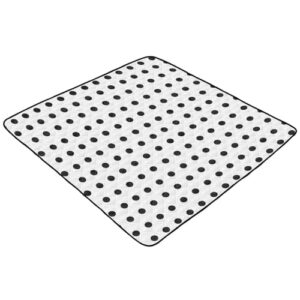 Polka Dots White Black Soft Foam Crawling Mat for Babies and Toddlers Infants