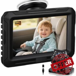 Zacro Baby Car Camera HD 1080P - Baby Car Mirror 4.3'' Display for Rear Seat with Night Vision Function