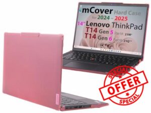 mCover Hard Case ONLY Compatible for 2024-2025 14" Lenovo ThinkPad T14 Gen 5/6 and ThinkPad P14s Gen 5/6 (AMD) Windows Notebook PC (with 180° Hinge