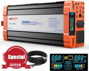 Rewing 1500W Power Inverter 12V to 240V AC Pure Sine Wave Inverter