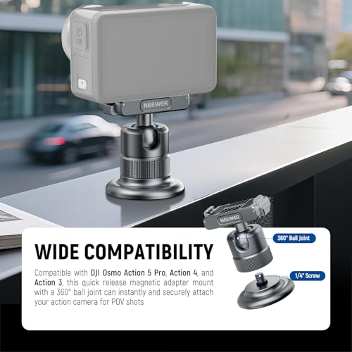 360° Quick Release Ball Head Adapter Mount 1/4" Thread for POV Shots