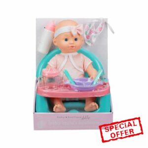 Doll Feeding Set Magic Bottle Baby Doll Accessories Pretend Play Care Set with Bib Bottle Cup Plate Cutlery – Nurturing Doll Playset for Girls Boys