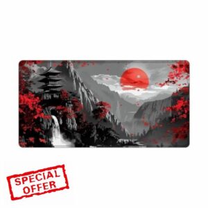 artslion Mouse Mat Large Mouse Pad 40x80cm Non-Slip Base Smooth Surface – Extended Desk Mat Red Maple Leaves Designs Gaming Mouse pad