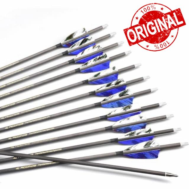 6/12pc Custom Length Feathered Carbon Arrows 300/350/400/500/600/700/800 Spine Removable Tips 3" Turkey Feather Targeting Hunting Arrow for Traditional Bow Long-Bow Recurve Bow Compound Bow Archery A2